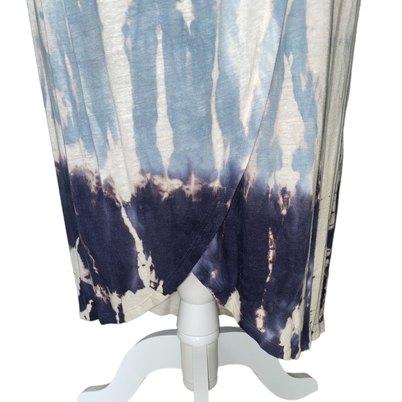 NWT Young Fabulous & Broke YFB Blue Pastel Tie Dye Tie Waist Tunic Maxi Dress  M - Picture 4 of 12